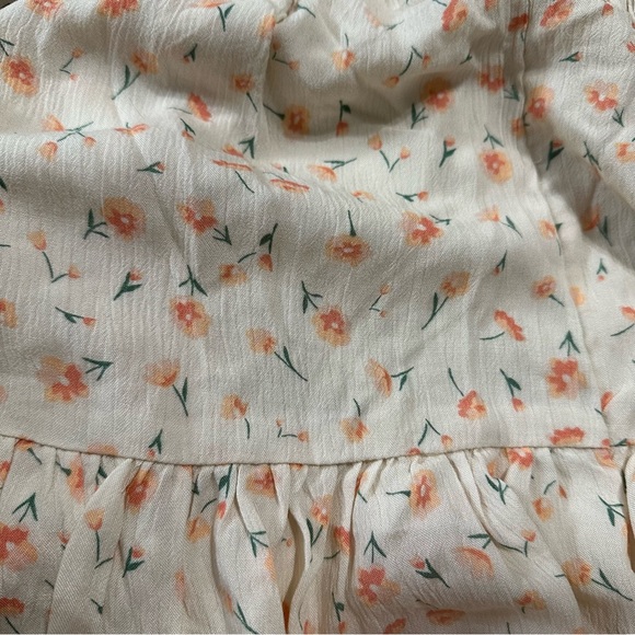 American Eagle Cream Orange Floral Romper Sz M - Picture 3 of 9